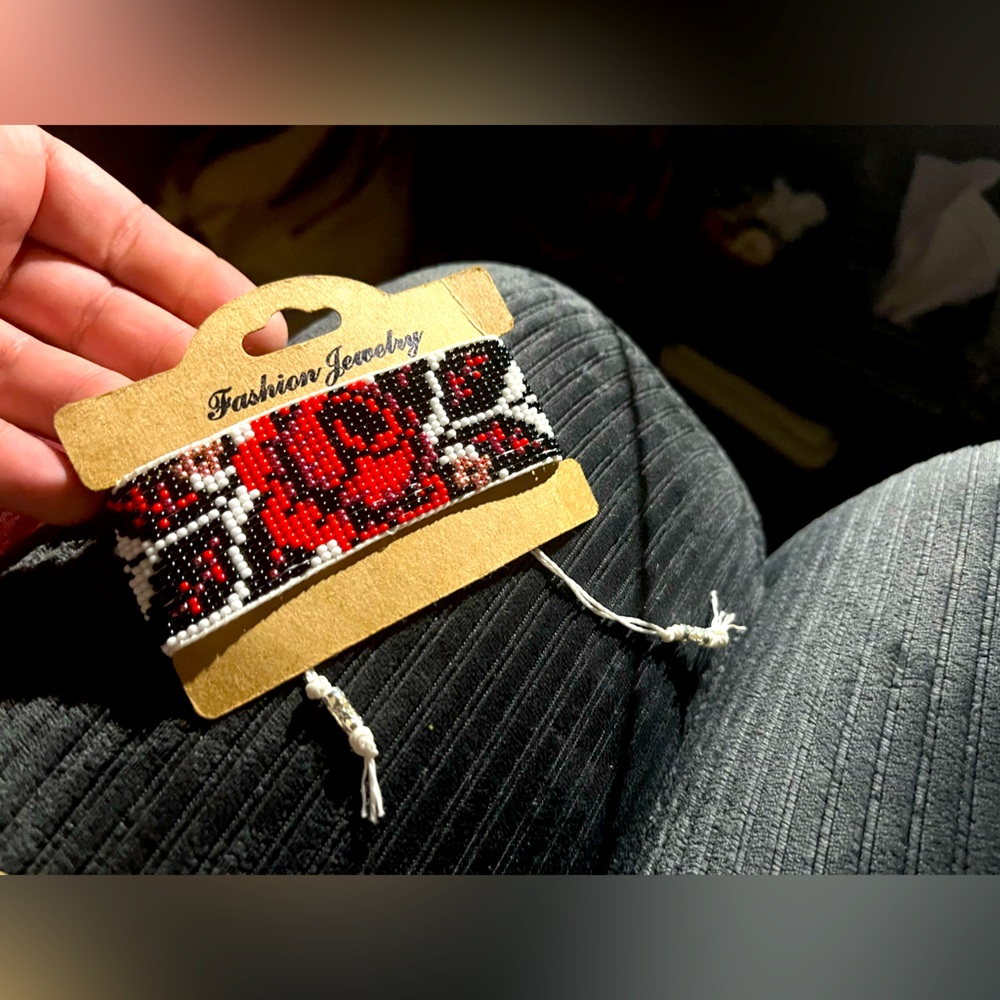 Handmade beaded loom bracelet